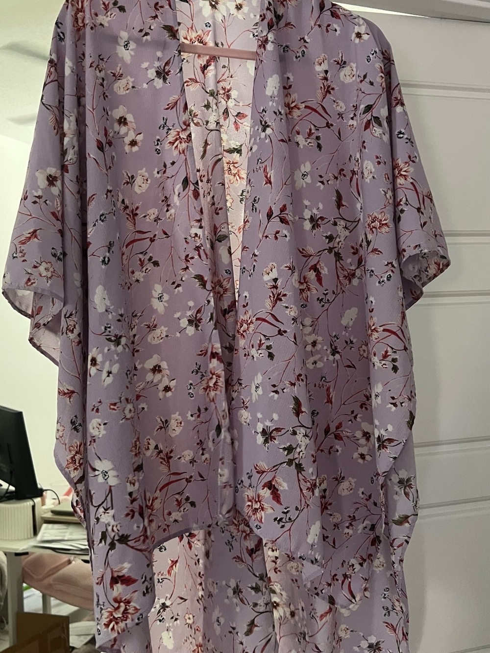 Lavender Floral Kimono Cover-Up
